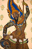 Bangkok Wat Arun - The door of the ubosot entrance is decorated with paintings of warriors.